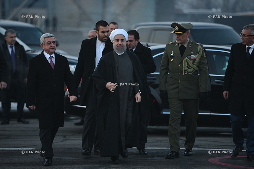 The official ceremony of bidding farewell to President of Iran Hassan Rouhani at RA Presidential Palace