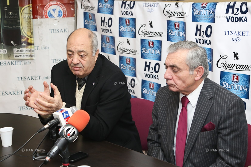 Press conference by head of Composers' Union of Armenia Aram Satyan and Armenia's Writers Union chairman Edward Militonyan
