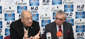 Press conference by head of Composers' Union of Armenia Aram Satyan and Armenia's Writers Union chairman Edward Militonyan