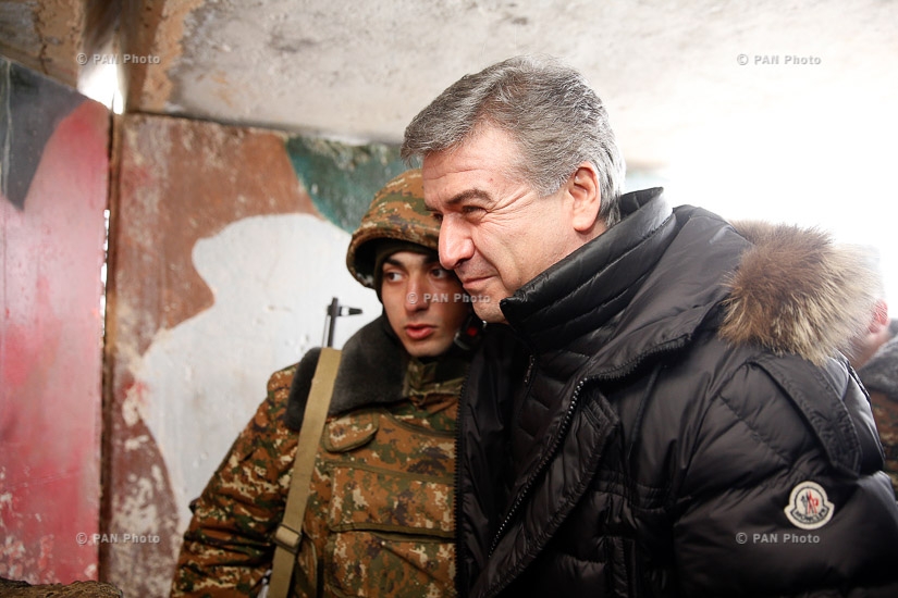 On the occasion of New Year and Christmas holidays, PM Karen Karapetyan visited a military stronghold located in Army Unit N of the Ministry of Defense