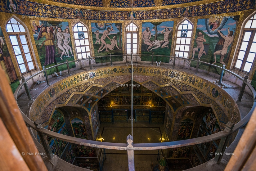  The dome of St Hovsep church, series of paintings “The Expulsion from Paradise,” Surp Amenaprkich Cathedral