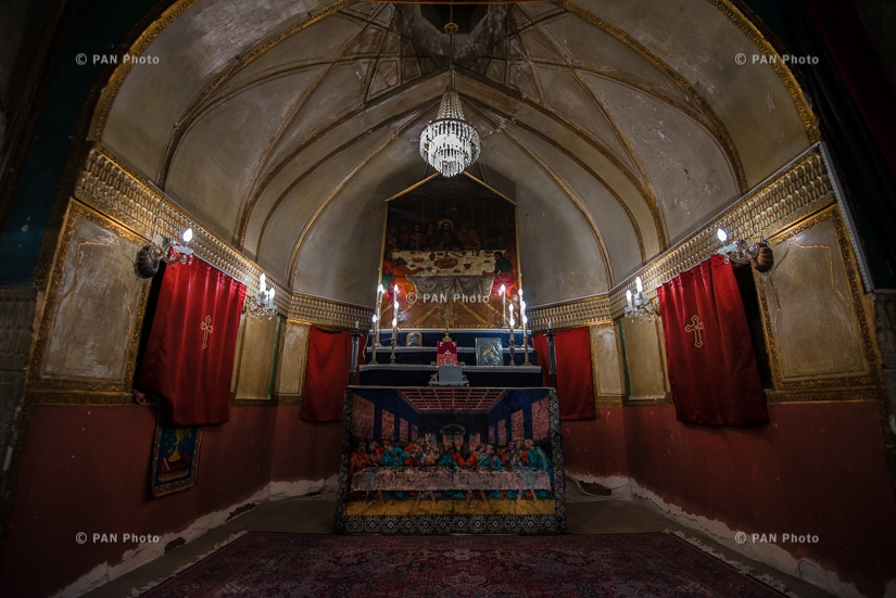 The altar of Surp Asdvadzadzin church, 1662, Shiraz. Harutyun Shmavonyan, founder and editor of the first Armenian journal Azdarar (1794-1796) served as a priest at the church in Shiraz.