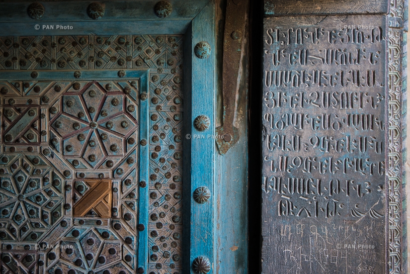 The curved wooden door of the Monastery of St. Stephen the Protomartyr (7-10th centuries)