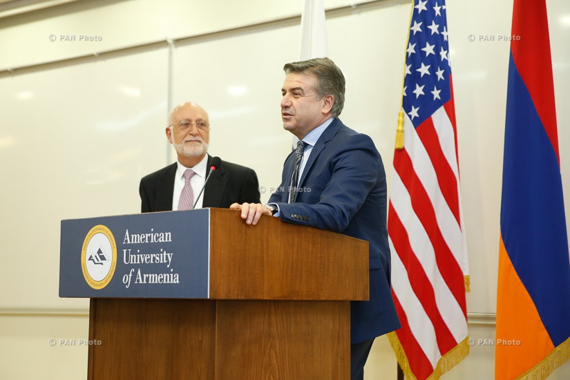 Armenian PM Karen Karapetyan visits American University of Armenia