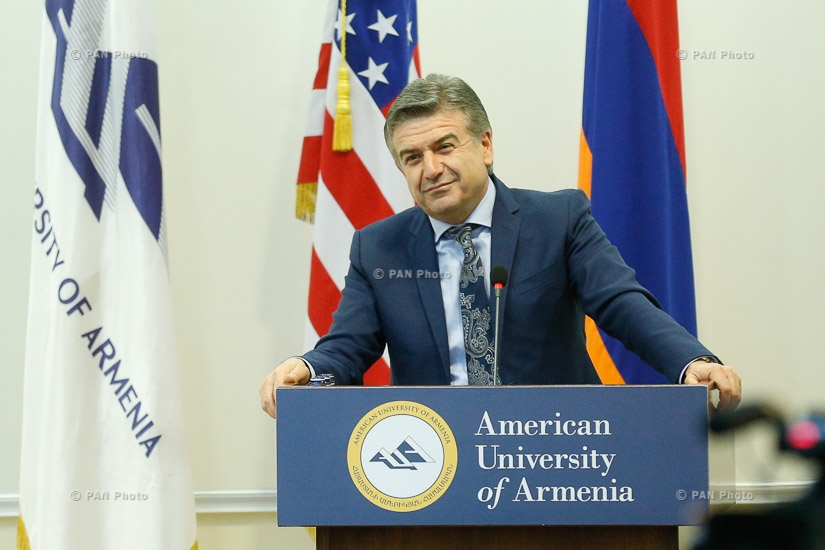 Armenian PM Karen Karapetyan visits American University of Armenia