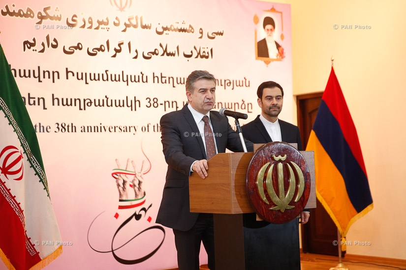 Armenian PM Karen Karapetyan attends Iran Islamic Revolution Victory 38th anniversary-dated event