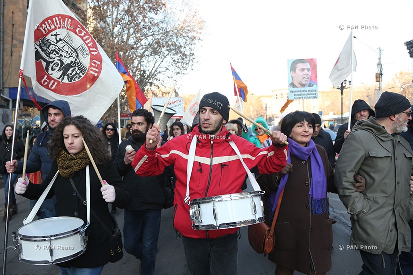 Protest march in support of Artur Sargsyan who supplied food to the members of 'Sasna Tsrer' group 