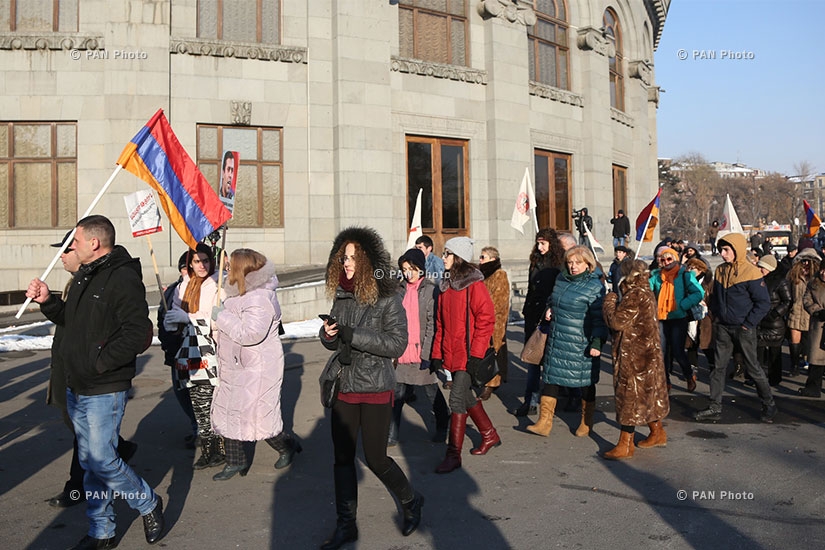Protest march in support of Artur Sargsyan who supplied food to the members of 'Sasna Tsrer' group 