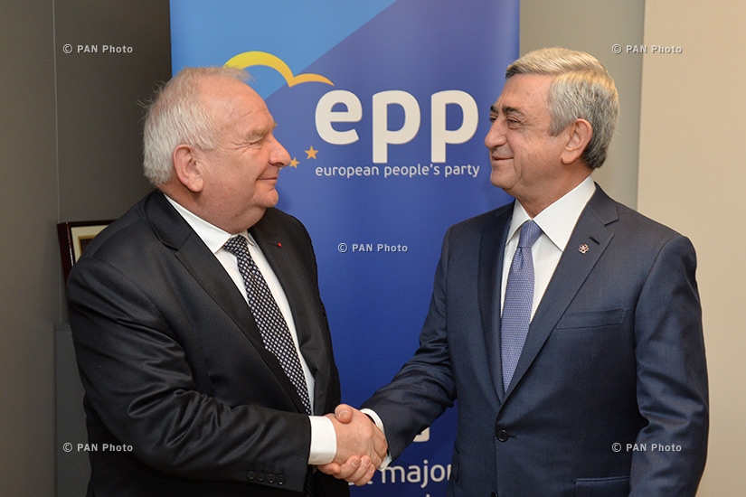 Президент Армении Серж Саргсян встретился с Председателем ЕНП Жозефом Долом в Брюсселе