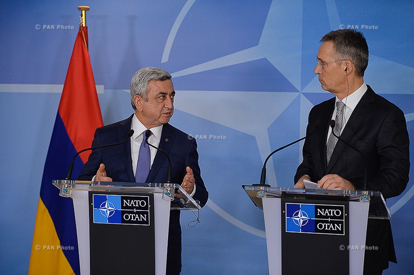 В Брюсселе президент Армении Серж Саргсян встретился с Генеральным секретарём НАТО Йенсом Столтенбергом