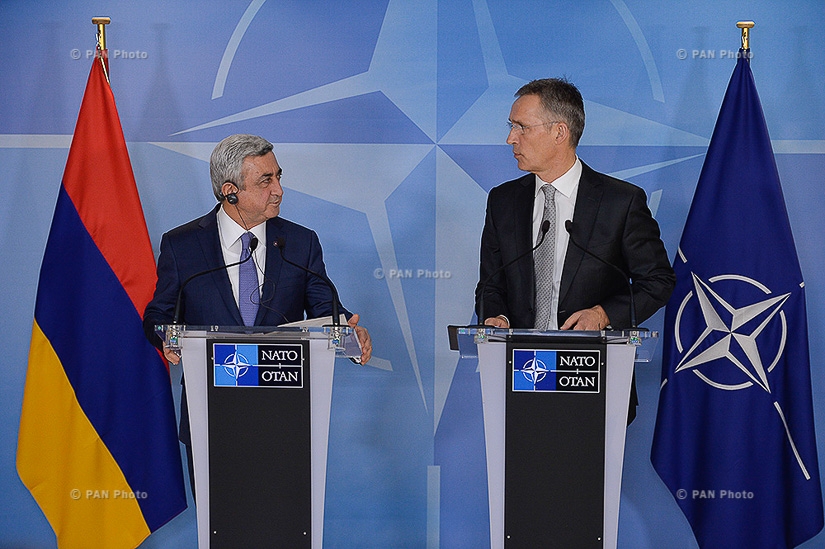 В Брюсселе президент Армении Серж Саргсян встретился с Генеральным секретарём НАТО Йенсом Столтенбергом