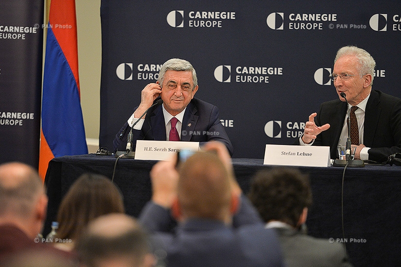  Выступление президента Армении Сержа Саргсяна  в центре «Карнеги» в Брюсселе