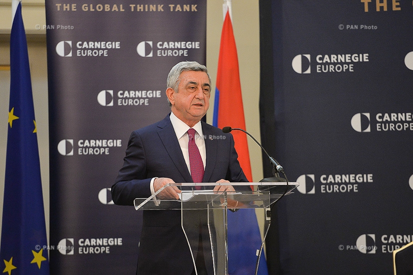  Выступление президента Армении Сержа Саргсяна  в центре «Карнеги» в Брюсселе
