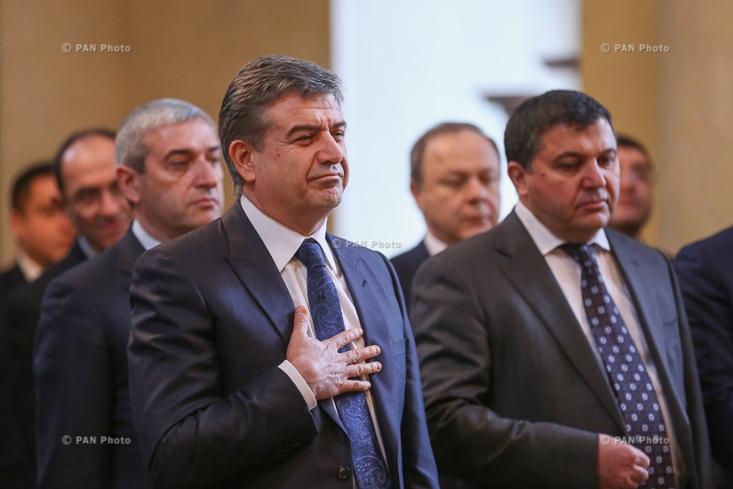 В Тбилиси премьер-министр Армении Карен Карапетян посетил церковь Сурб Геворг и площадь Героев