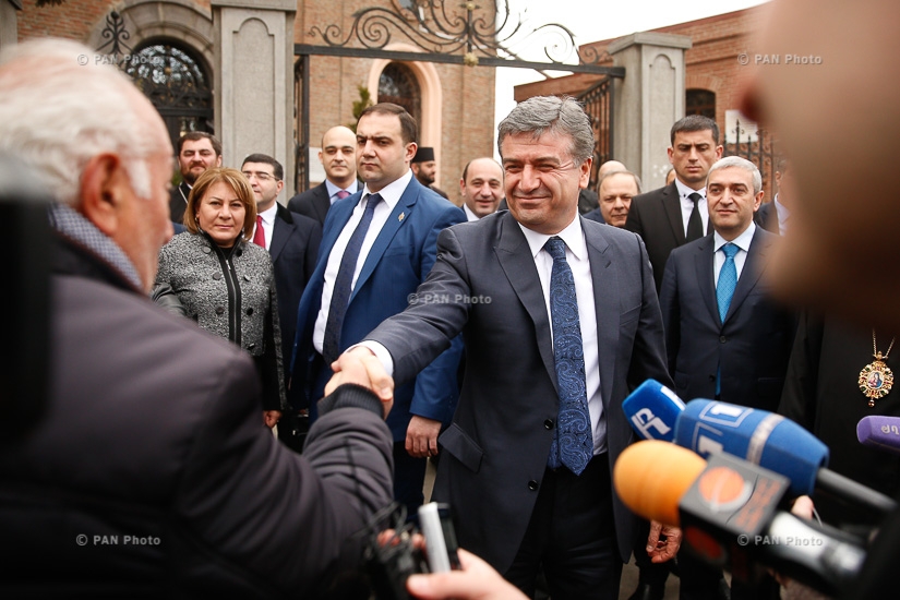 В Тбилиси премьер-министр Армении Карен Карапетян посетил церковь Сурб Геворг и площадь Героев