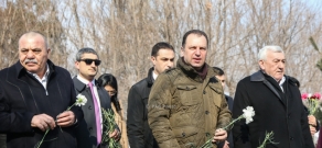 Commemoration of slain defense minister Vazgen Sargsyan at Yerablur Military Pantheon