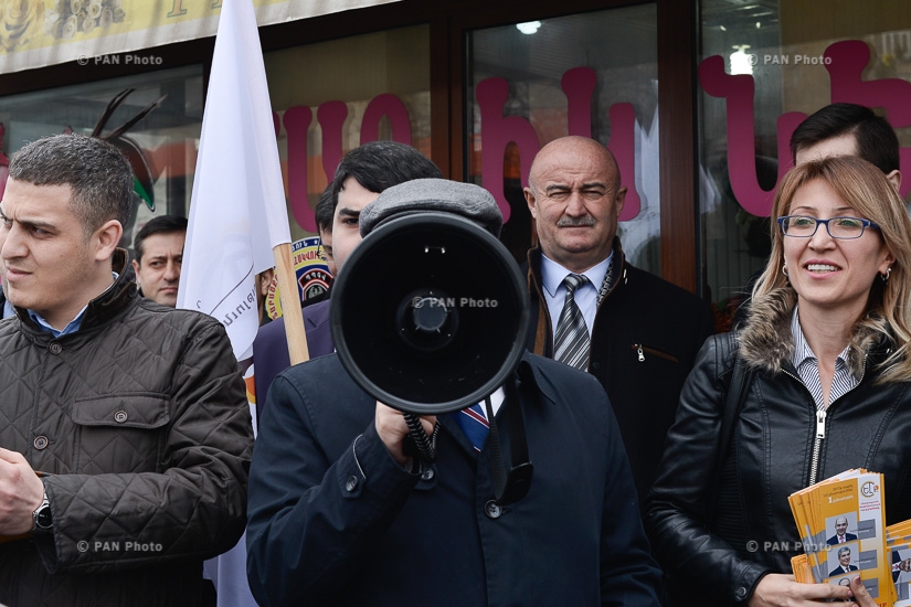 YELQ alliance parliamentary candidates of No.1 at electoral district march in Yerevan