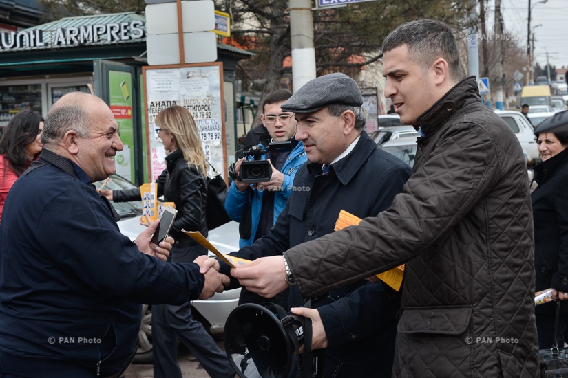 YELQ alliance parliamentary candidates of No.1 at electoral district march in Yerevan
