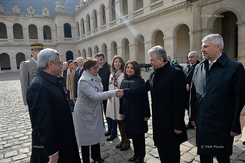 Official welcoming ceremony for Armenian president Serzh Sargsyan in France
