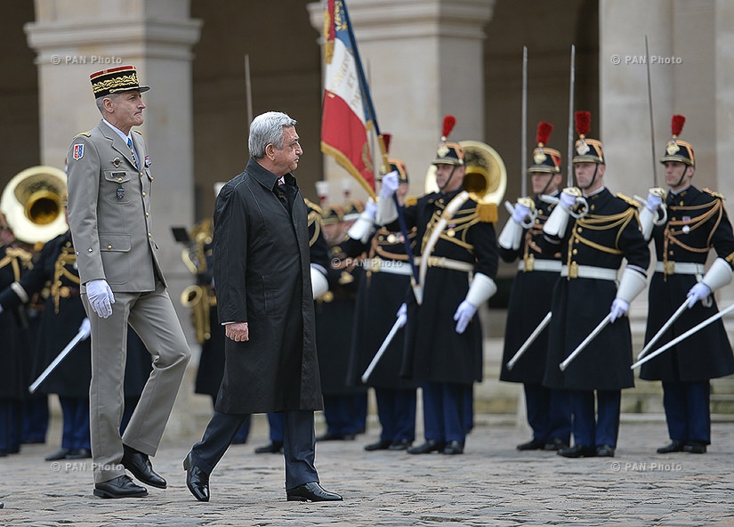 Во Франции состоялась официальная церемония приветствия президента Армении Сержа Саргсяна 