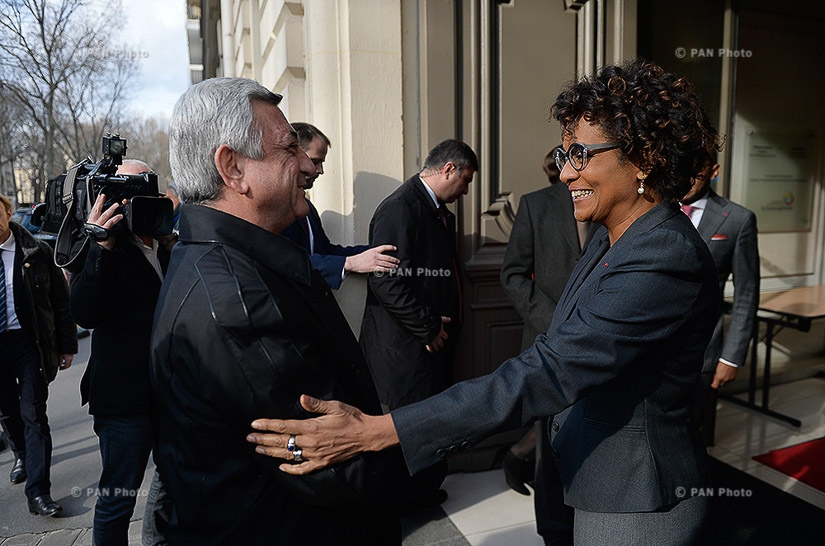 Փարիզում ՀՀ նախագահ Սերժ Սարգսյանը հանդիպել է Ֆրանկոֆոնիայի միջազգային կազմակերպության գլխավոր քարտուղարի  Միկայել Ժանի հետ