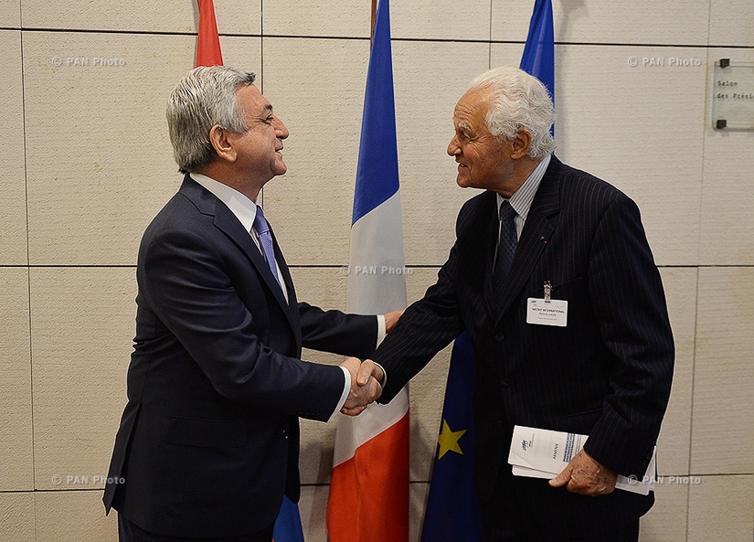 In Paris Armenian President met with members of Mouvement des entreprises de France Organization