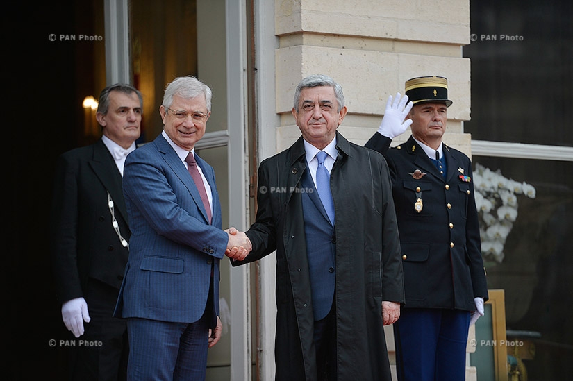 В Париже президент Армении Серж Саргсян встретился с председателем Национального Собрания Франции Клодом Бартолони
