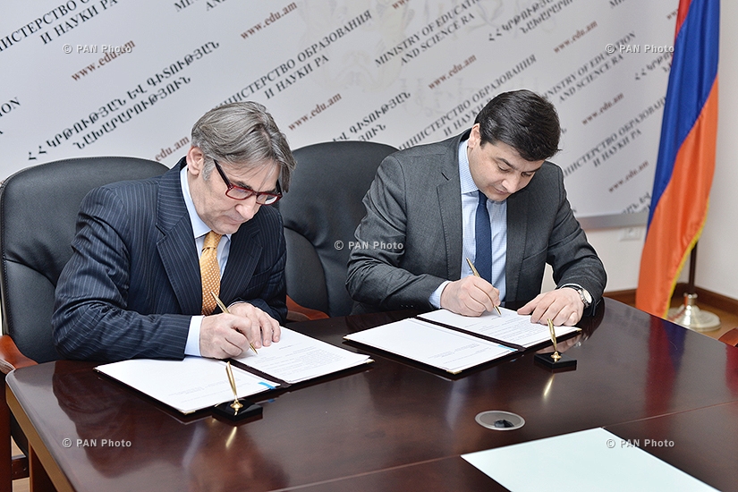 Signing of memorandum between RA Ministry of Education and Science and Armenian branch of Konrad Adenauer Stiftung/Foundation (KAS)