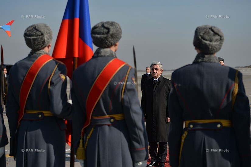 Президент Армении Серж Саргсян с официальным визитом прибыл в Россию