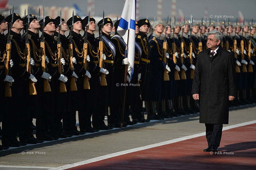 Президент Армении Серж Саргсян с официальным визитом прибыл в Россию