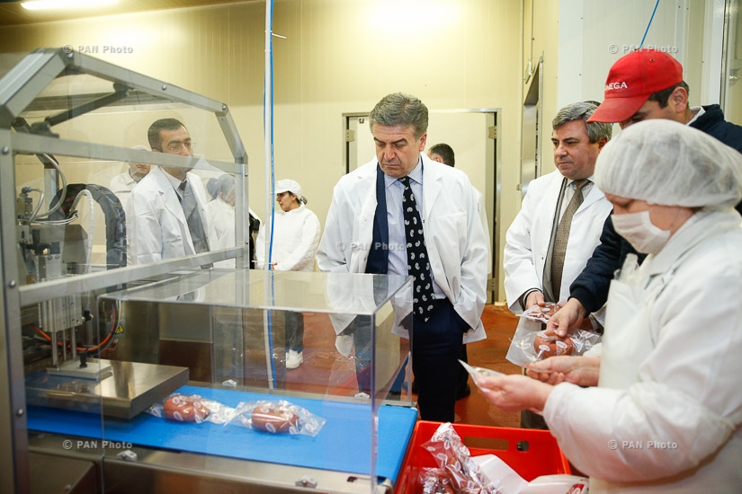Armenian PM Karen Karapetyan visits Natfood meat processing company