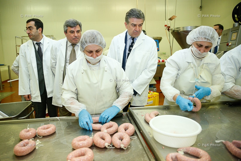 Премьер-министр Армении Карен Карапетян посетил предприятие по переработке мясных продуктов «Натфуд»