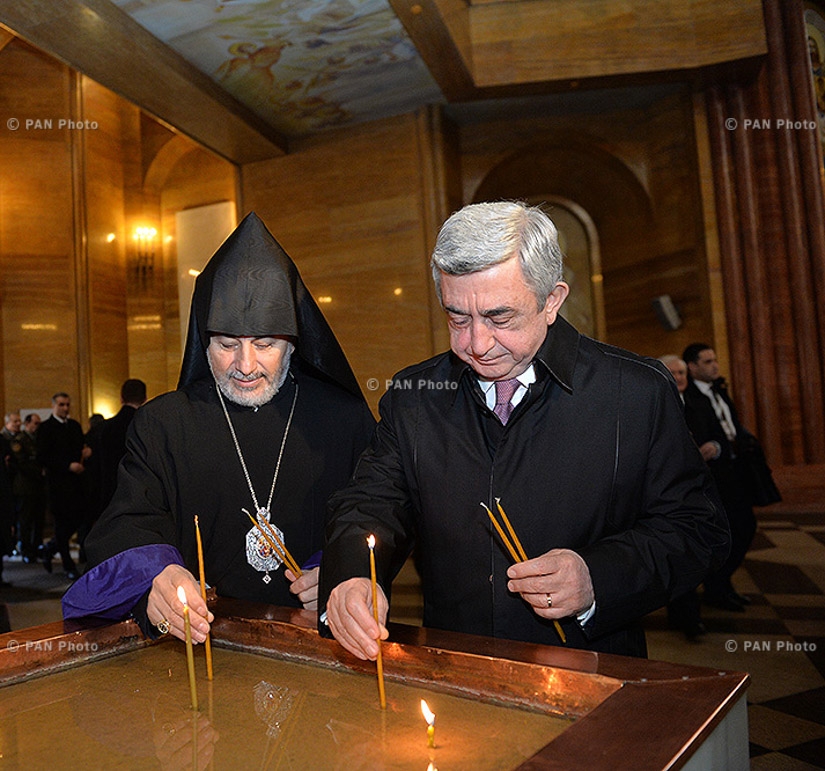 Մոսկվայում նախագահ Սերժ Սարգսյանը այցելել է Հայ առաքելական եկեղեցու Մոսկվայի և Նոր Նախիջևանի թեմի առաջնորդարան ու Անհայտ զինվորի հուշարձան