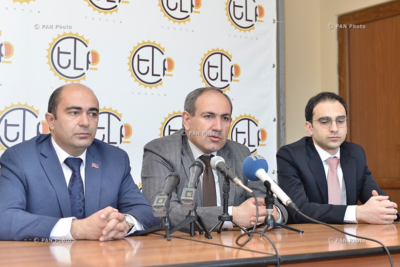 Press conference of MPs from YELQ (Exit) alliance Nikol Pashinyan and Edmon Marukyan