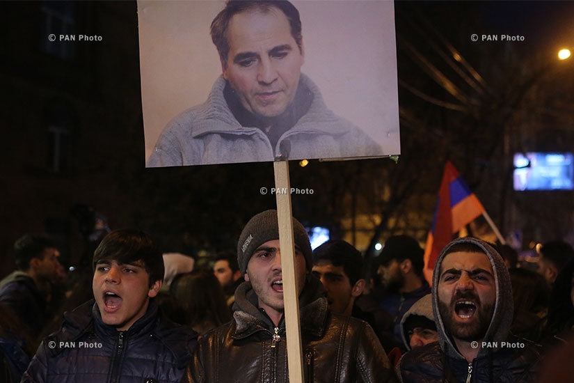 Protest in memory of Artur Sargsyan who supplied food to the members of 'Sasna Tsrer' group. Day 3