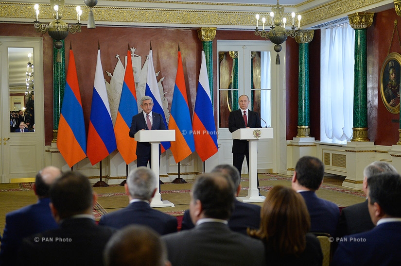 Президент Армении Серж Саргсян и России Владимир Путин подвели итоги переговоров