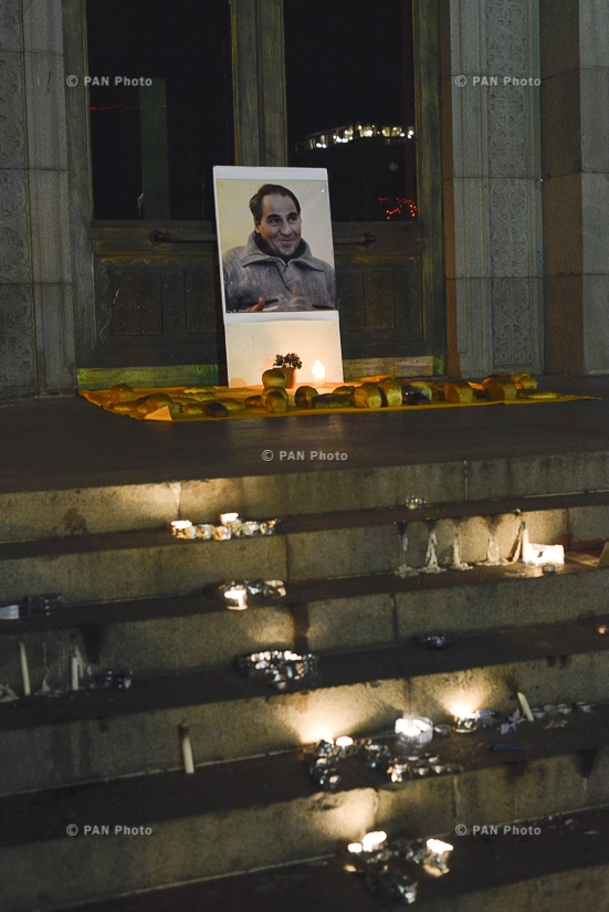 A candle-lighting in memory of “bringer of bread” Artur Sargsyan