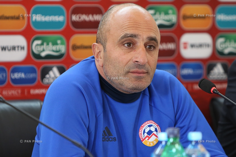 Press conference of Armenian National Football Team's head coach Artur Petrosyan and football player Gevorg Ghazaryan