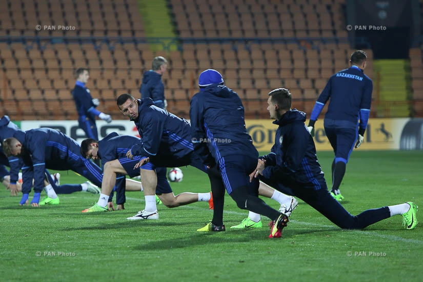 Открытая тренировка Сборной Казахстана по футболу перед матчем с командой Армении