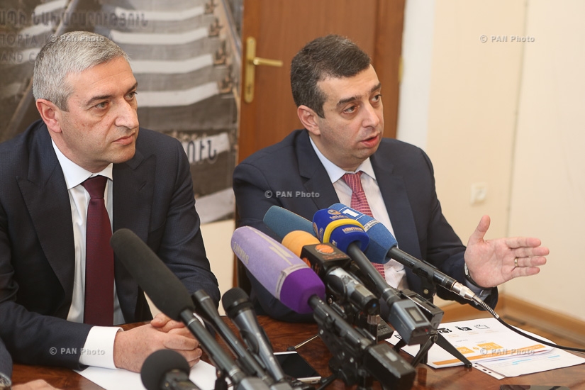 Press conference by RA Minister of Transport, Communication and Information Technologies Vahan Martirosyan and businessmen Eduard Marutyan, Ara Yaghjyan