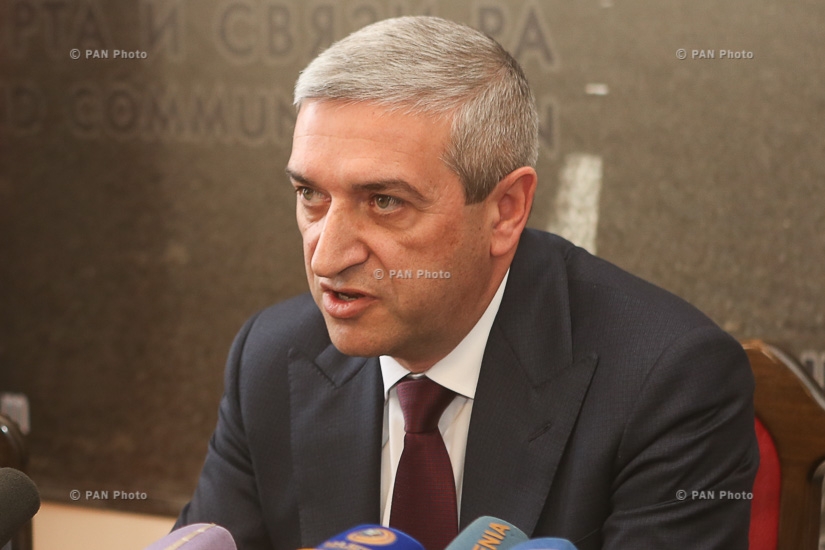 Press conference by RA Minister of Transport, Communication and Information Technologies Vahan Martirosyan and businessmen Eduard Marutyan, Ara Yaghjyan