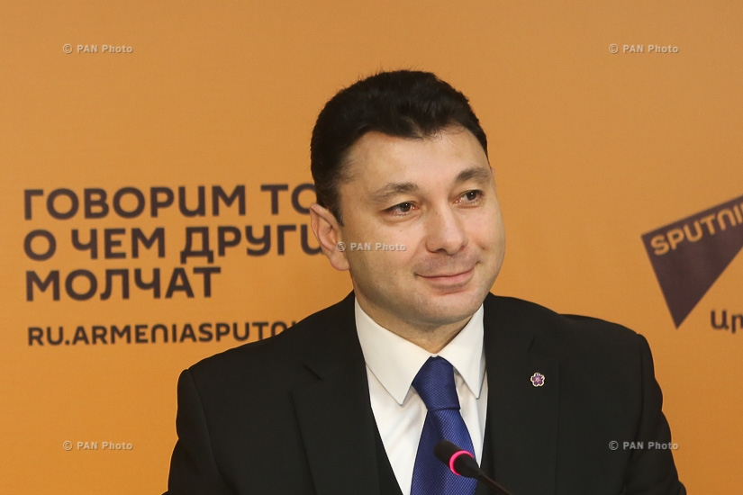 Press conference by Vice Speaker of Armenian parliament Eduard Sharmazanov