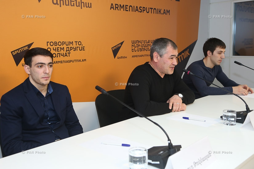 Пресс-конференция представителей сборной Армении по гимнастике, вернувшихся с Кубка мира с победой