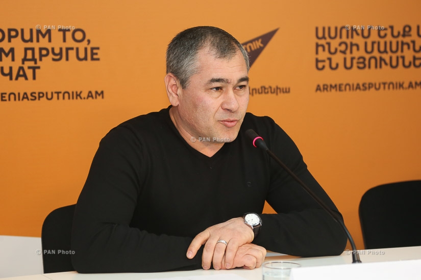 Пресс-конференция представителей сборной Армении по гимнастике, вернувшихся с Кубка мира с победой