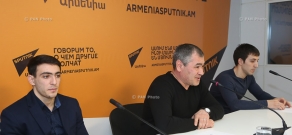 Пресс-конференция представителей сборной Армении по гимнастике, вернувшихся с Кубка мира с победой