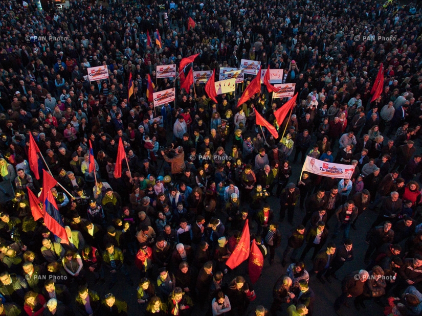 The Armenian Revolutionary Federation (ARF) party's rally at Freedom Square in Yerevan