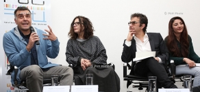 Press conference of Serj Tankian, Arsinee Khanjian, Atom Egoyan and Eric Nazarian on the topic “The Well-Known Diaspora Armenians at the Elections as Observers”