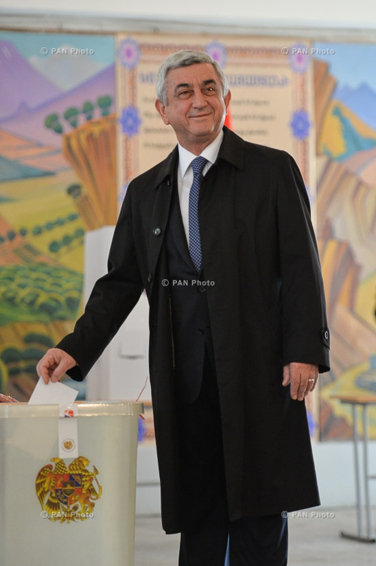 Armenia parliamentary elections: President Serzh Sargsyan cast a ballot 