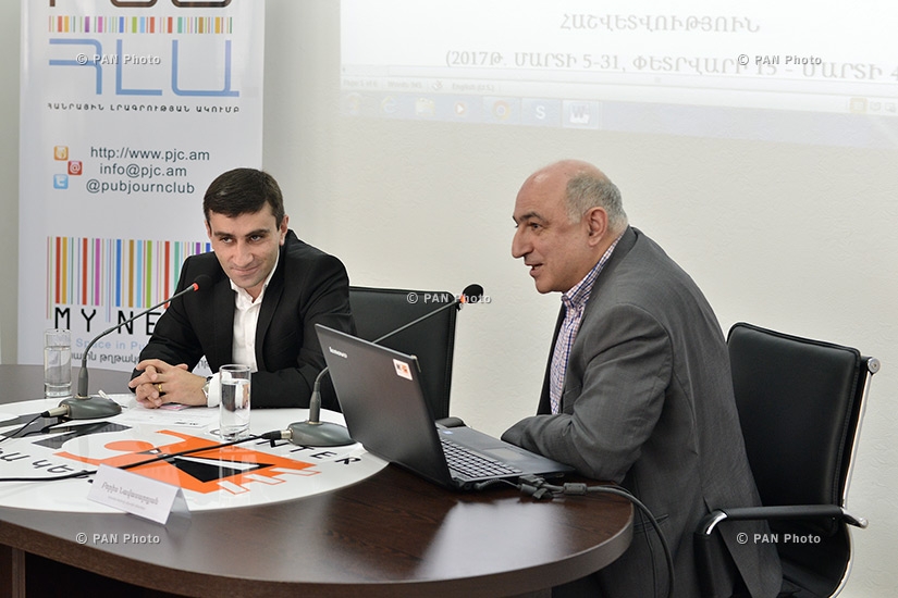 Президент Ереванского пресс-клуба Борис Навасардян представил результаты мониторинга освещения парламентских выборов Армении 2017 года в вещательных СМИ