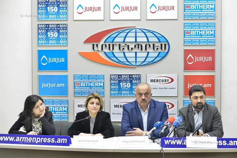 Пресс-конференция председателя ОО «По развитию и сохранению традиций армянской кулинарии» Седрака Мамуляна, директора фонда « Арени Фест» Нуне Манукян и  председателя международного молодежного фестиваля «Арт Фест» Эрика Барсегян